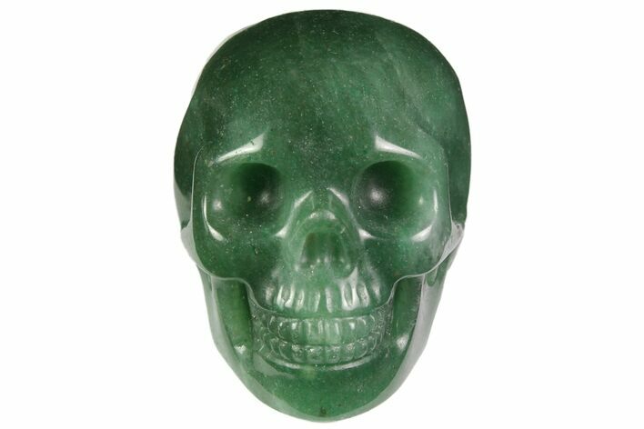 Realistic, Polished Green Aventurine Skull #116452